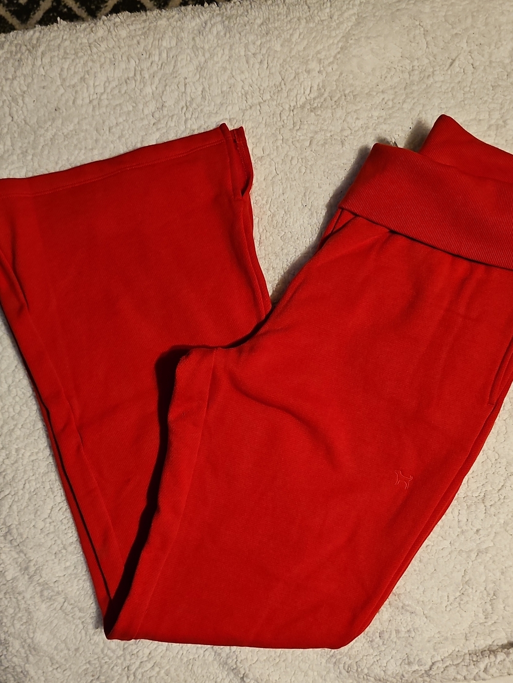 PINK victorias secret Red Pull-On Flare Lounge Pants
